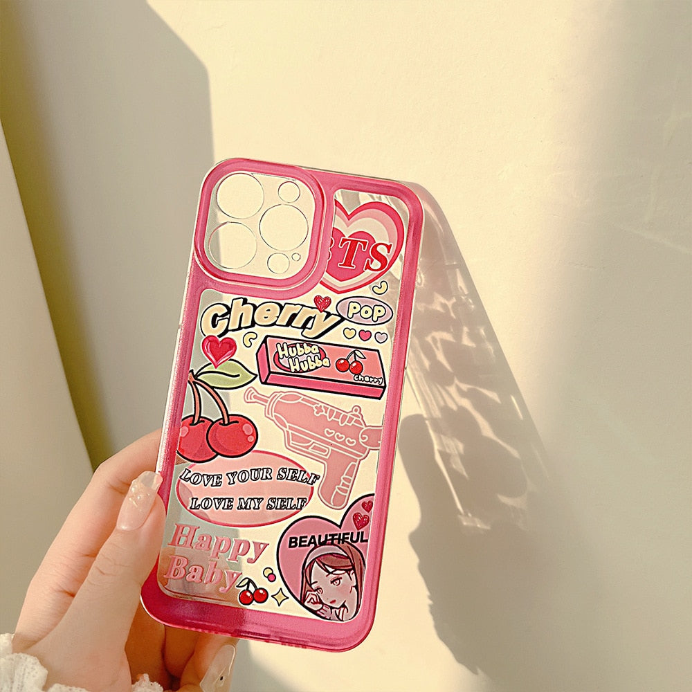 INSNIC Sweet Retro Pop Cherry Girls Love iPhone Case